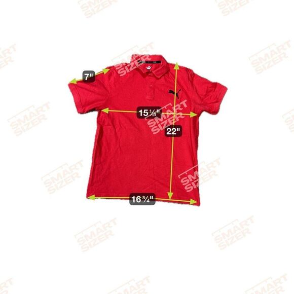 Puma Mens Red Polo Shirt Medium Cotton Blend Casual Wear Large Cat Logo - Picture 5 of 5